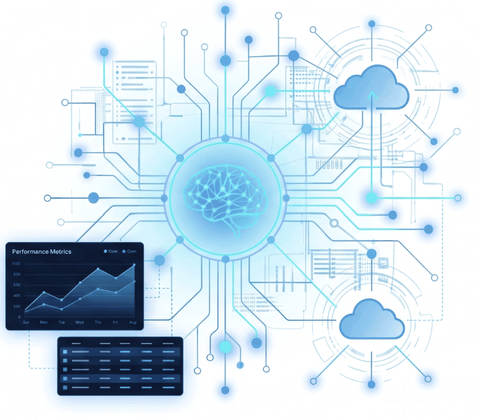 AI-powered managed services architecture visualization
